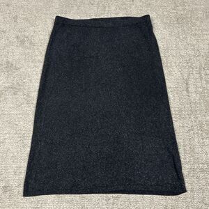 J Jill Skirt Womens 1X Silk Cotton Charcoal Gray Speckled Midi Stretch Waist